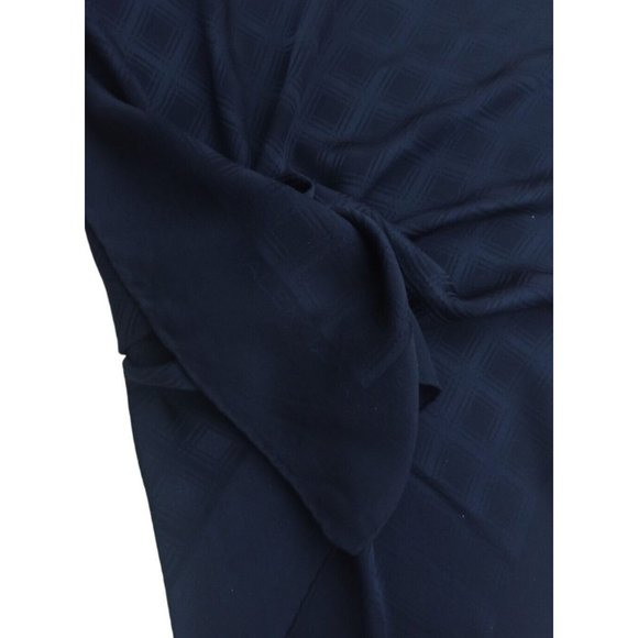 BALENCIAGA RARE Navy Geometric Logo Silk Scarf ITALY 29"/ 28.5” EC - Picture 6 of 6